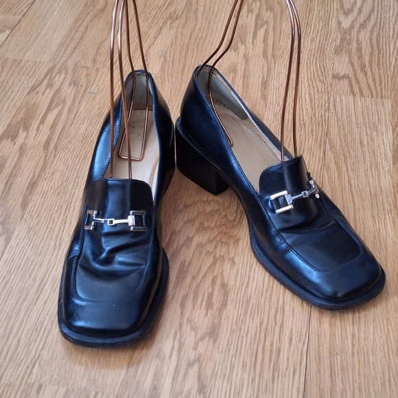 Gucci Black Leather Square Toe Horsebit Black Loafers 6.5 - Picture 1 of 13